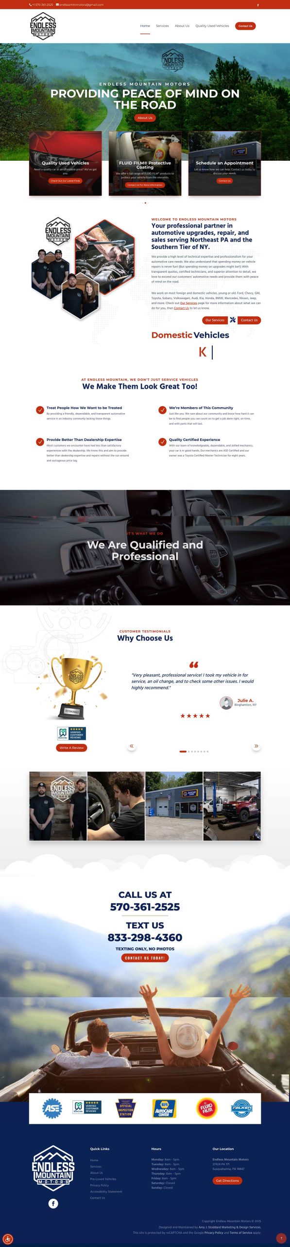 Endless Mountain Motors Website